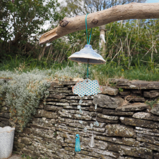 Rainy Day Cloud: Upcycled Hanging Whimsy for Indoor & Outdoor Charm