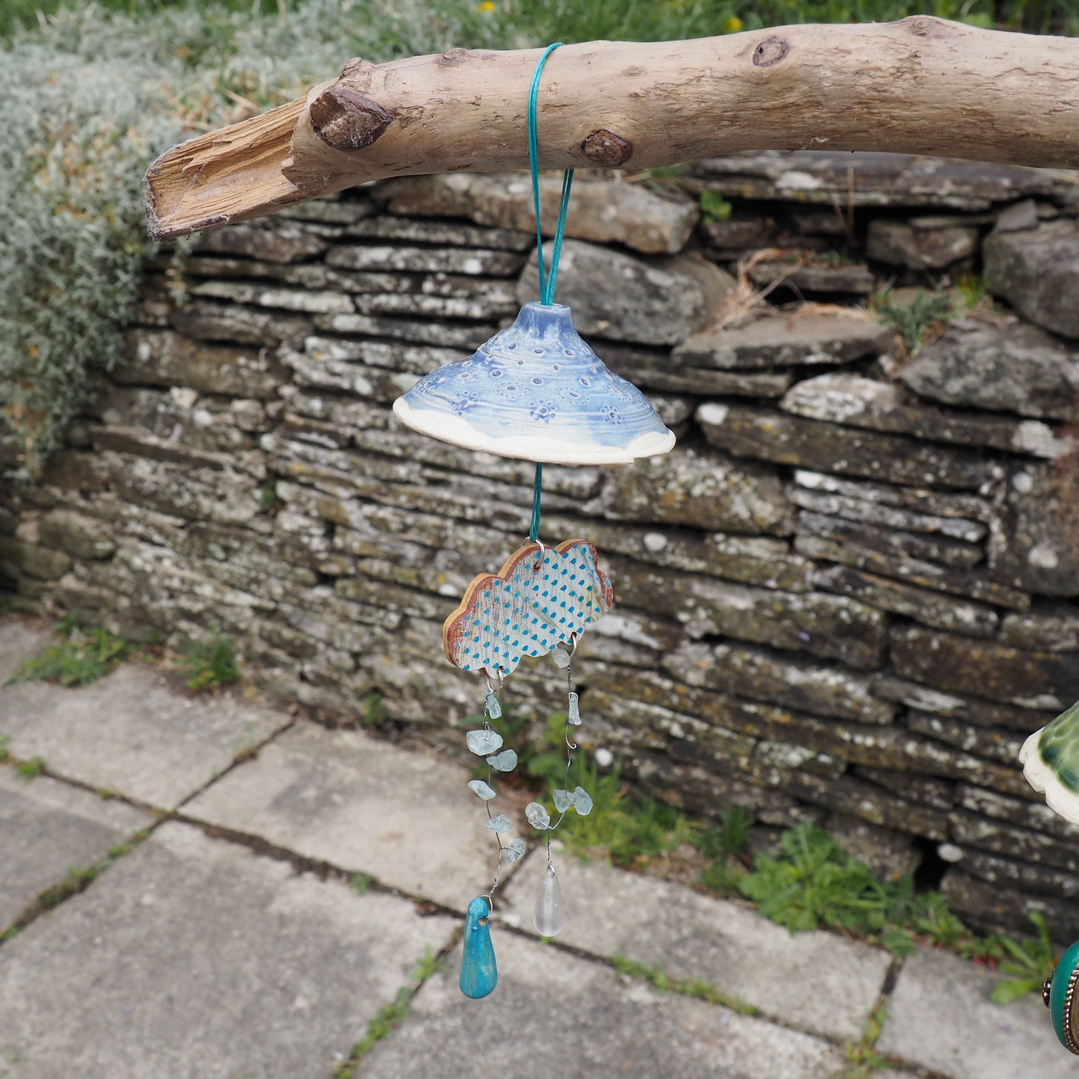 Rainy Day Cloud: Upcycled Hanging Whimsy for Indoor & Outdoor Charm