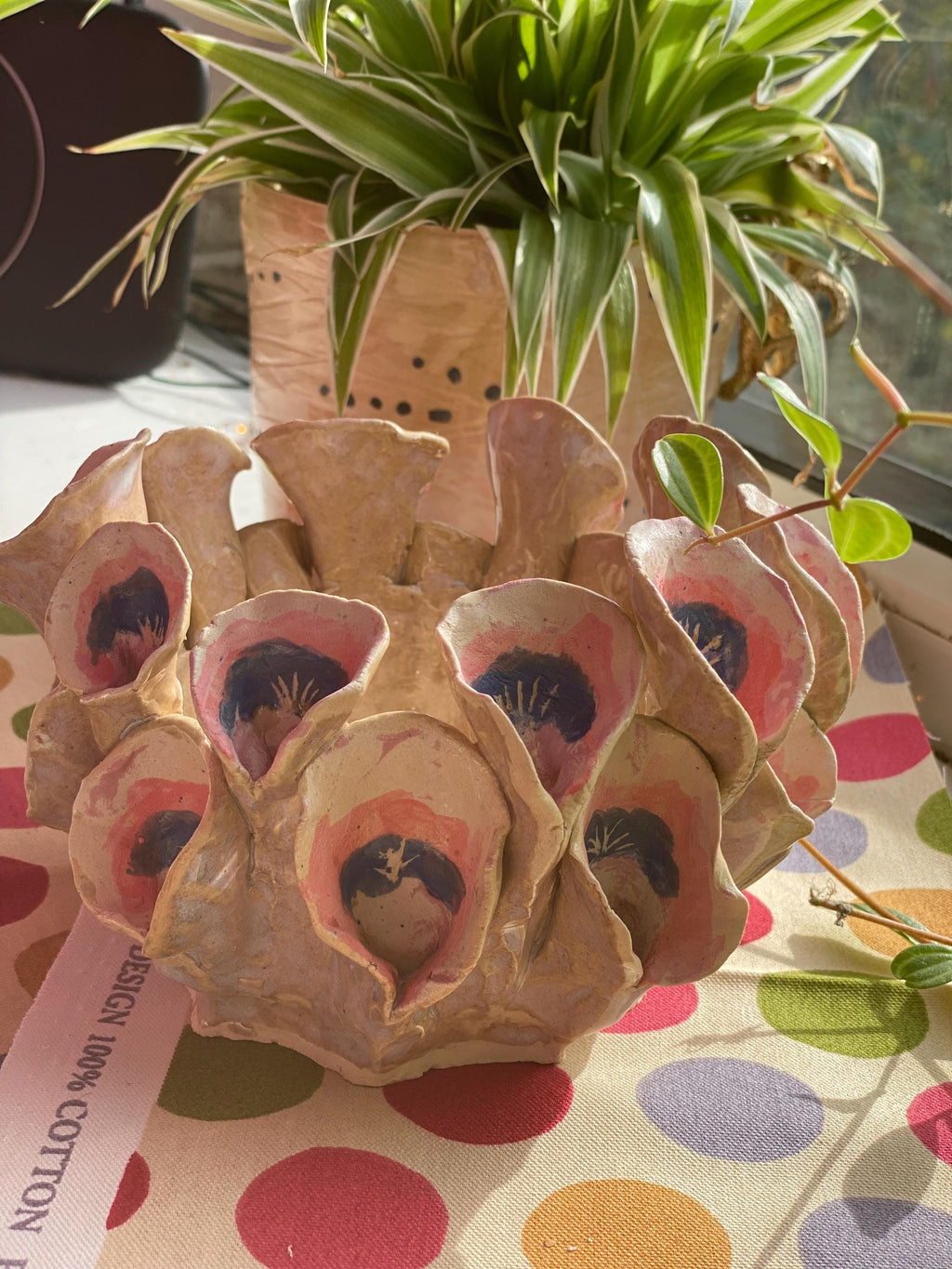 Goddess Bowl - Ceramic Art - flowers, feminine power.